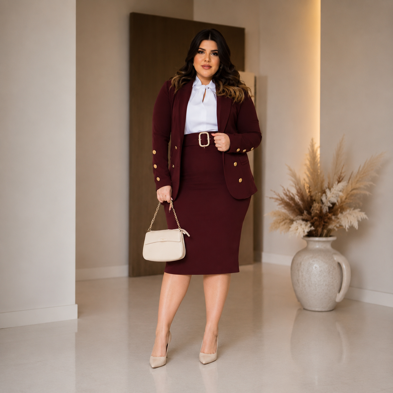 Conjunto Social 2 Peças — Casaquinho &amp; Saia · Moda Evangélica