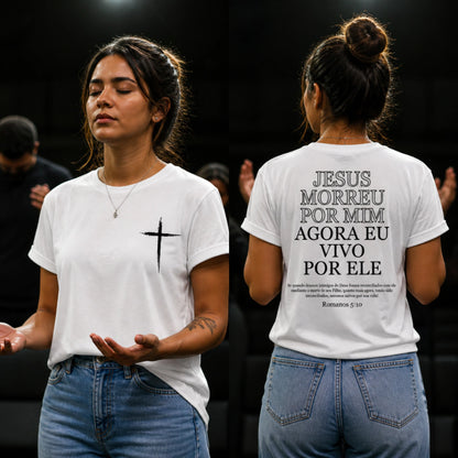 Vivendo Por Ele – Camiseta Cristã Streetwear Feminina