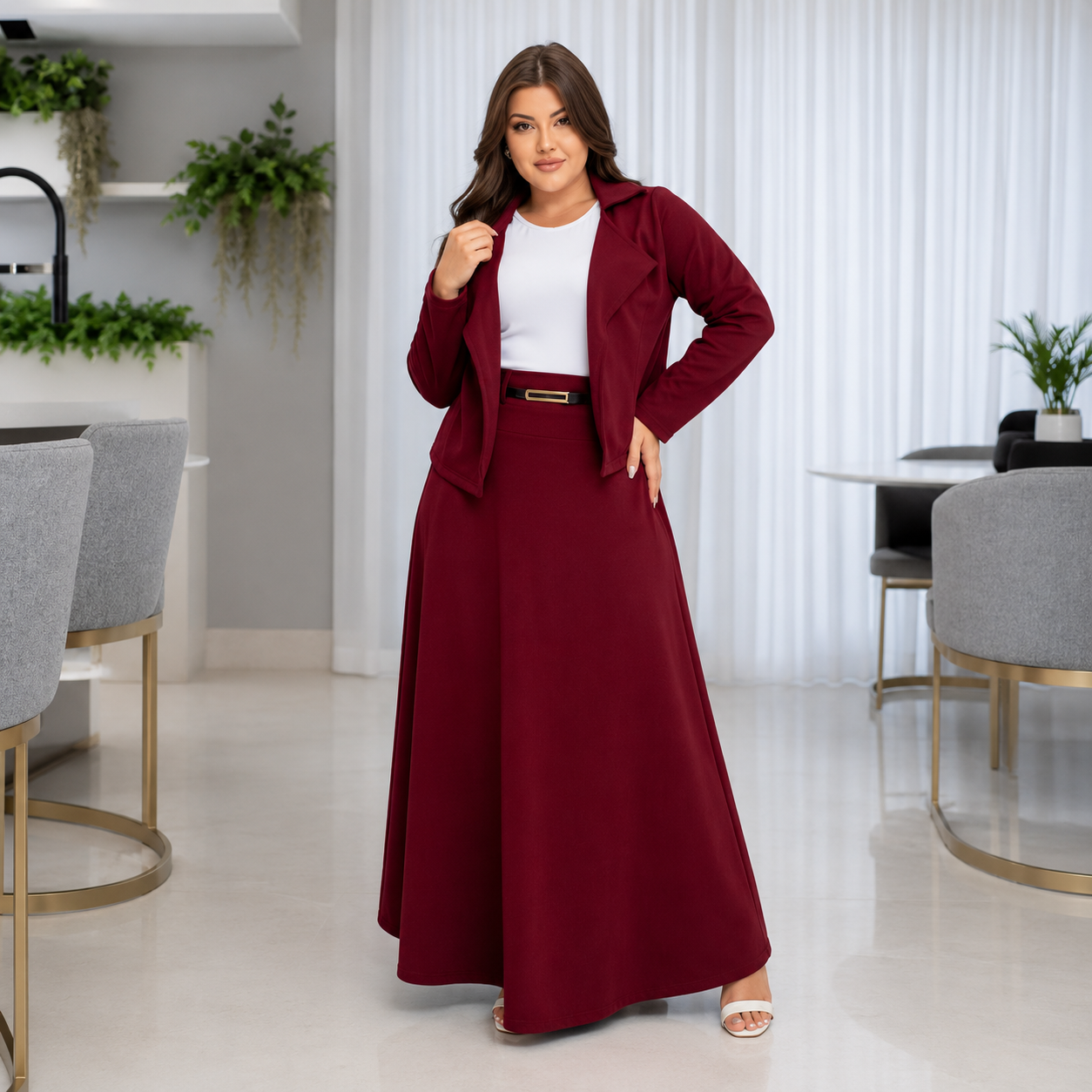 Conjunto Blazer Feminino 4 Peças — Crepe Dior · Moda Cristã Social