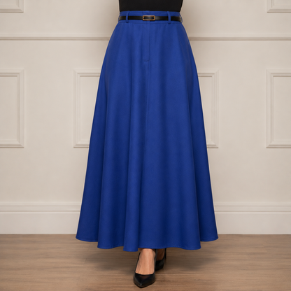 Saia Longa Alfaiataria Cintura Alta — Moda Cristã Elegante