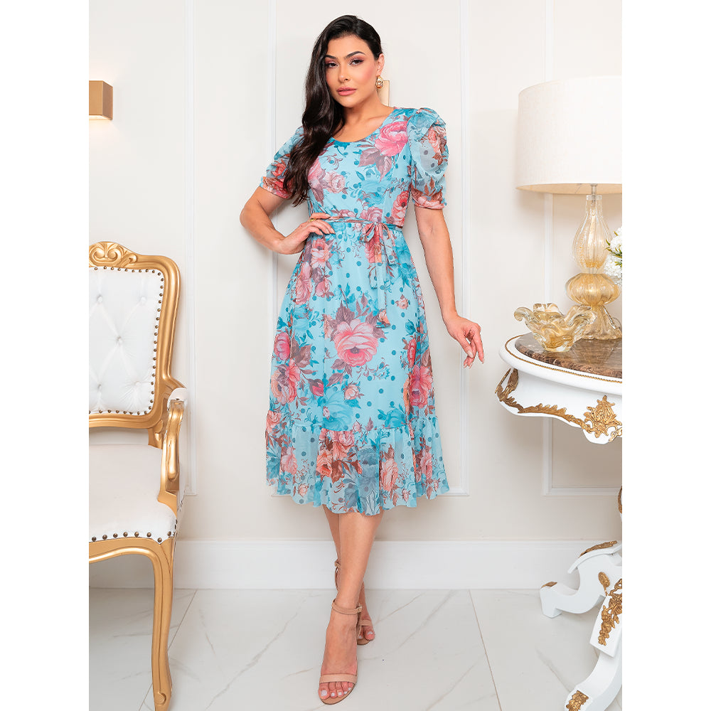 Vestido Midi Tule Floral - foto 7