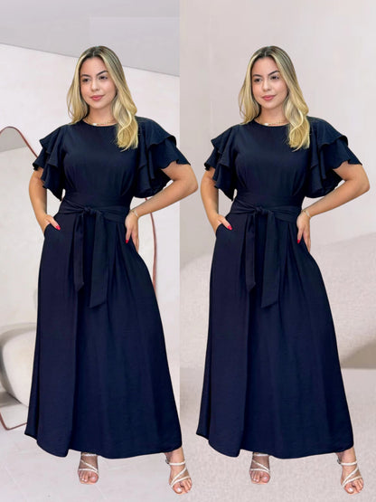 Vestido Manga Babado - foto 1
