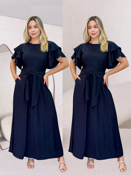 Vestido Manga Babado - foto 1